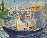 Edouard Manet Claude Monet in seinem Atelier oil painting